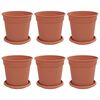 vidaXL Plantepotter 6 pcs Mursten R&oslash;d &Oslash; 17 x 14 cm Plastik