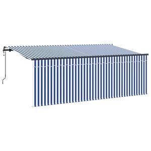 vidaXL Udtr&aelig;kkelig markise Bl&aring; og Hvid 350 x 200 cm