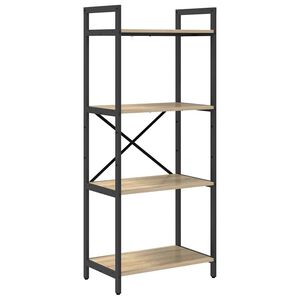 vidaXL Bogreol 4 niveauer 56 x 34 x 133,5 cm Konstrueret tr&aelig; Sonoma eg