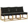 vidaXL 3 stk. Udend&oslash;rs Mellem Sofa Massivt akacietr&aelig; og Textilene-stof