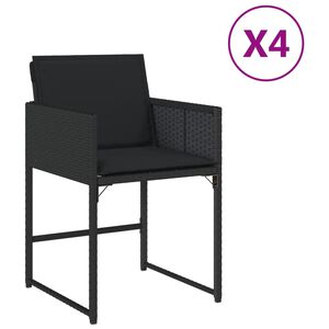 vidaXL havestole med hynder 4 stk. polyrattan sort