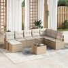 vidaXL Sofa S&aelig;t med pude 9 pcs Beige og creme polyrattan