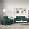 vidaXL Sofa 2 pcs M&oslash;rkegr&oslash;n 182 x 80 x 82 cm Stof