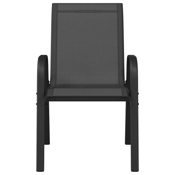 vidaXL stabelbare havestole 2 stk. textilene sort