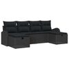 vidaXL Sofa S&aelig;t med pude med opbevaring 6 pcs Sort polyrattan