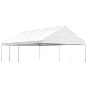 vidaXL pavillon med tag 8,92x5,88x3,75 m polyethylen hvid