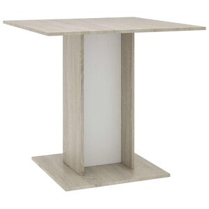 vidaXL spisebord 80 x 80 x 75 cm konstrueret tr&aelig; hvid og sonoma-eg