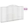 vidaXL buede gabionkurve 10 stk. 300x30x160/180 cm galvaniseret jern