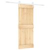 vidaXL Skyded&oslash;r Natur og hvid 80 x 210 cm Massivt Fyrretr&aelig;