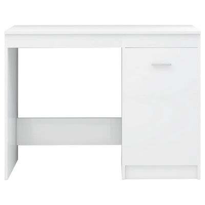 vidaXL skrivebord 140x50x76 cm spånplade hvid højglans