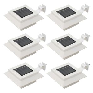 vidaXL LED-solcellelamper 6 stk. 12 cm firkantet hvid