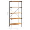 vidaXL reol med 5 hylder 80x40x163 cm sort og egetr&aelig;sfarvet