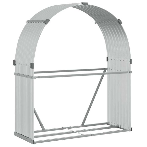 vidaXL brændestativ 120x45x140 cm galvaniseret stål sølvfarvet