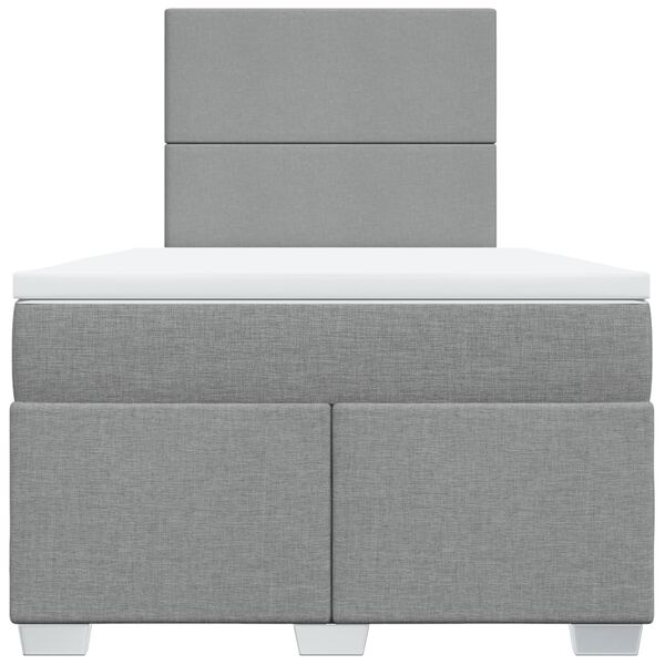 vidaXL kontinentalseng med madras 120x200 cm stof lysegrå