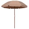 vidaXL parasol med st&aring;lstang 240 cm gr&aring;brun