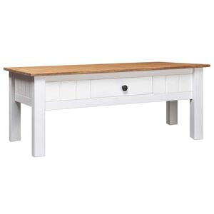 vidaXL sofabord 100x60x43,5 cm massivt fyrretr&aelig; Panama hvid