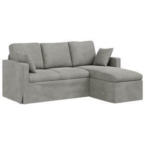 vidaXL Sofa Lysegr&aring; 198 x 134 x 80 cm Fl&oslash;jl