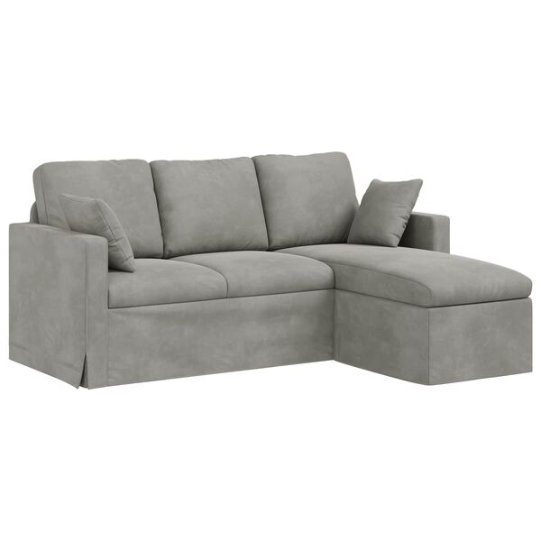 vidaXL Sofa Lysegr&aring; 198 x 134 x 80 cm Fl&oslash;jl
