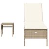 vidaXL loungesofa med bord og hynde polyrattan beige