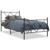 vidaXL sengeramme med sengegavl og fodg&aelig;rde 90x190 cm metal sort