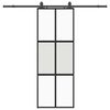 vidaXL skyded&oslash;r med hardwares&aelig;t 76x205 cm h&aelig;rdet glas sort