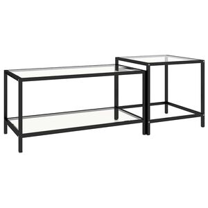 vidaXL stueborde 2 stk. h&aelig;rdet glas transparent