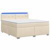 vidaXL Box Spring Seng med Madras og LED Cremefarvet 140 x 200 cm Stof