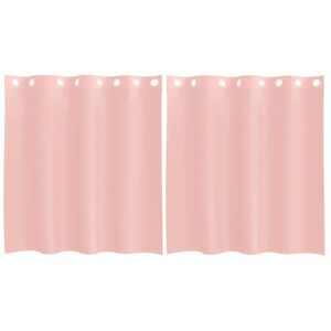 vidaXL voile-gardiner med &oslash;skner 2 stk. 140x140 cm lyser&oslash;d