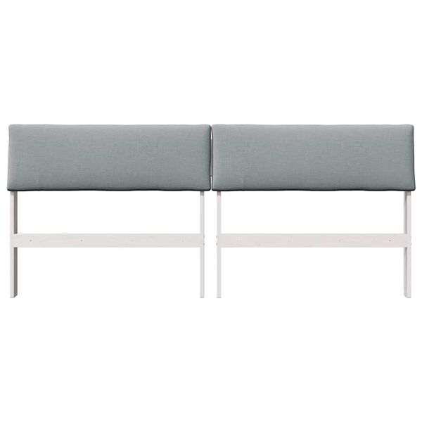 vidaXL Polstret sengegavl Lysegr&aring; 200 cm Massiv fyrretr&aelig;