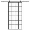 vidaXL skyded&oslash;r med hardwares&aelig;t 102x205 cm ESG glas sort