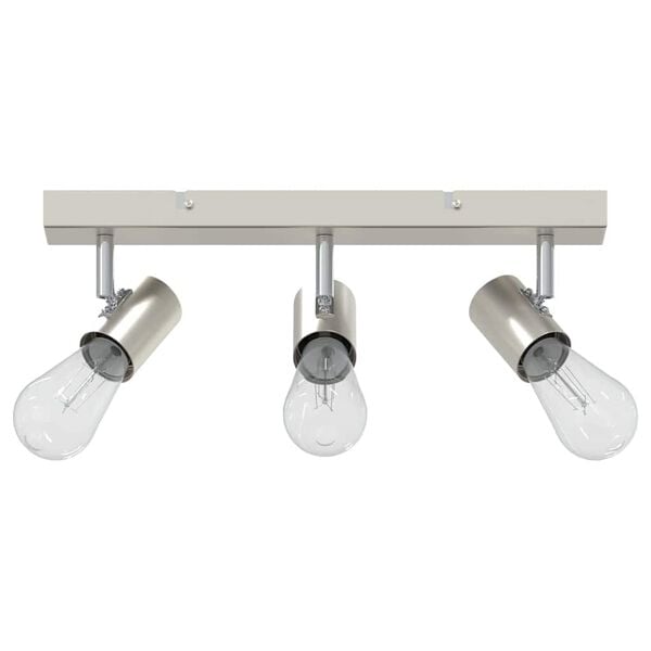 vidaXL Loftsspot med spotlights Nikkel 38 x 6,5 x 11,5 cm Metal