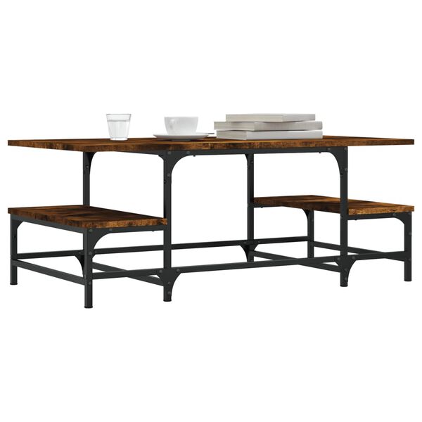 vidaXL sofabord 100x50,5x40 cm konstrueret tr&aelig; r&oslash;get egetr&aelig;sfarve