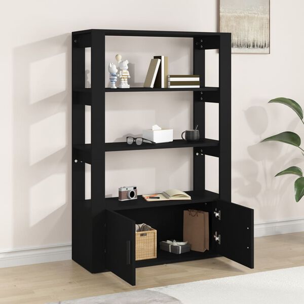 vidaXL sk&aelig;nk 80x30x119,5 cm konstrueret tr&aelig; sort