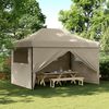 vidaXL foldbart pop up-festtelt med 4 sidev&aelig;gge gr&aring;brun