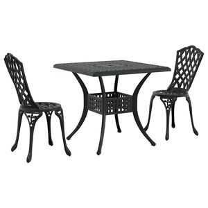 vidaXL Havebord s&aelig;t 3 pcs Sort Gustt aluminium