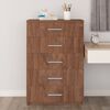 vidaXL kommode 71x35x108 cm sp&aring;nplade brun egetr&aelig;sfarve