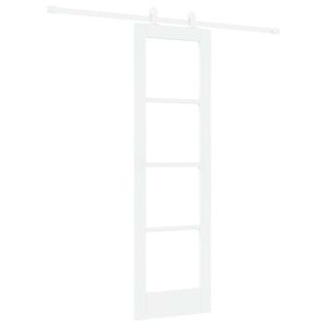 vidaXL Skyded&oslash;r ORKDAL Hvid 61 x 198,5 cm Massivt fyrretr&aelig; og glas