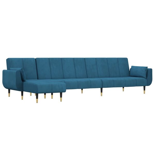 vidaXL L-formet sovesofa 275x140x70 cm velour bl&aring;
