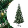 vidaXL Kunstig Forbelyst Juletr&aelig; med stativ Gr&oslash;n 120 cm PVC og metal