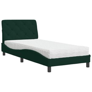 vidaXL seng med madras 80x200 cm velour m&oslash;rkegr&oslash;n