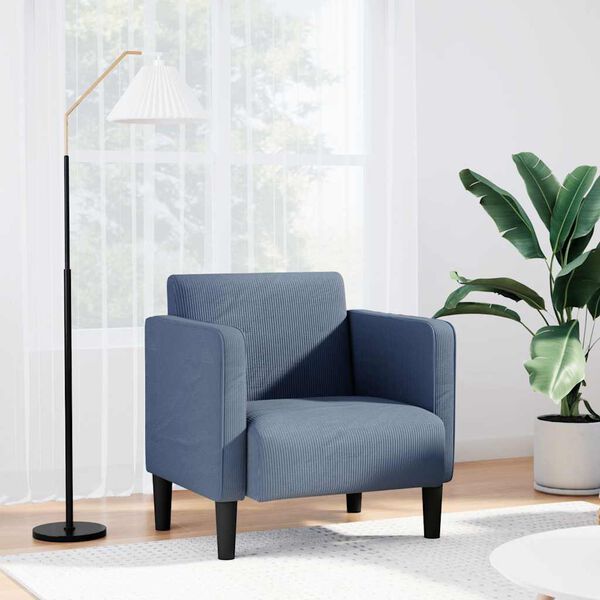 vidaXL sofastol med arml&aelig;n 54 cm fl&oslash;jlsstof bl&aring;