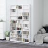 vidaXL cd-reol 102x23x177,5 cm konstrueret tr&aelig; hvid h&oslash;jglans