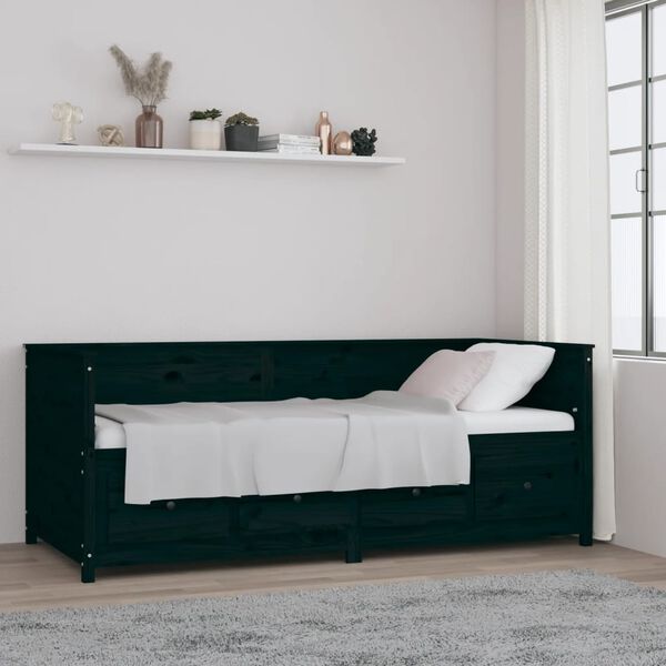 vidaXL daybed 80x200 cm massivt fyrretræ sort
