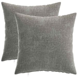 vidaXL Pudebetr&aelig;k 2 stk. HEERLEN M&oslash;rkegr&aring; 35 x 35 cm Chenille Stof