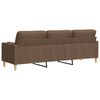 vidaXL 3-personers sofa med pyntepuder 210 cm stof brun
