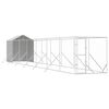 vidaXL udend&oslash;rs hundeg&aring;rd med tag 2x14x2,5 m galvaniseret st&aring;l s&oslash;lv