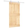 vidaXL Skyded&oslash;r Natur og hvid 100 x 210 cm Massivt Fyrretr&aelig;