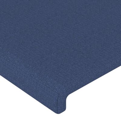 vidaXL sengeramme med sengegavl 200x200 cm stof blå