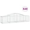 vidaXL buede gabionkurve 20 stk. 200x50x40/60 cm galvaniseret jern