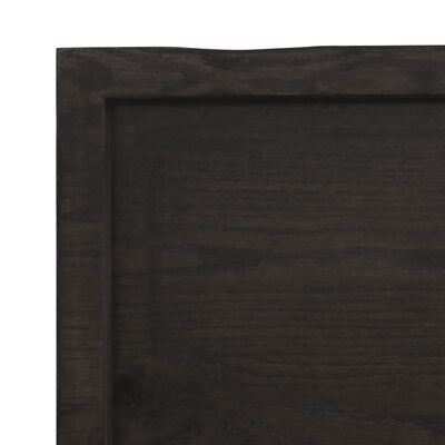 vidaXL bordplade 120x40x(2-4) cm naturlig kant behandlet træ mørkebrun